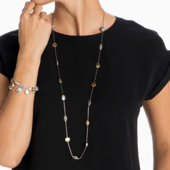 Brighton, Mediterranean Long Necklace, Brushed Silver & Gold, STUNNING